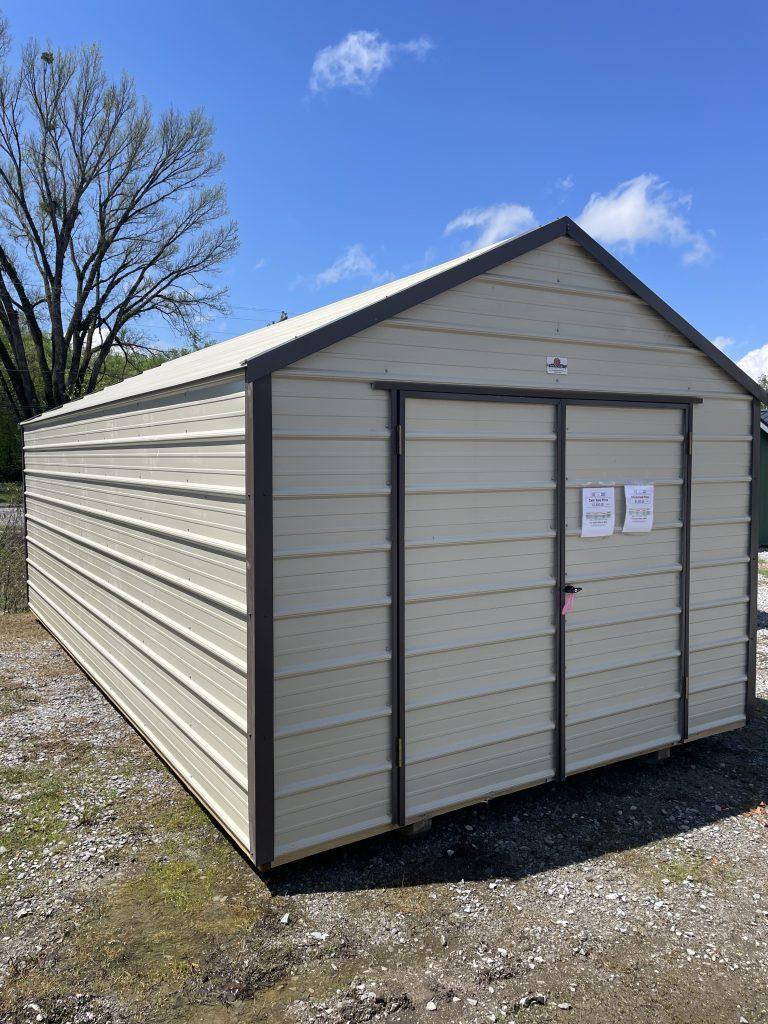 10×20 Metal Shed – Light Stone
