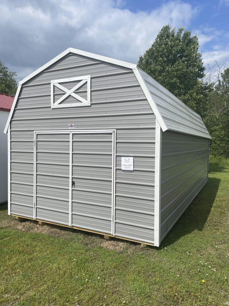 12×24 Metal Lofted Barn – Pewter Gray